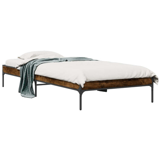 Bed Frame Smoke Oak 80 x 200 cm Engineered Wood