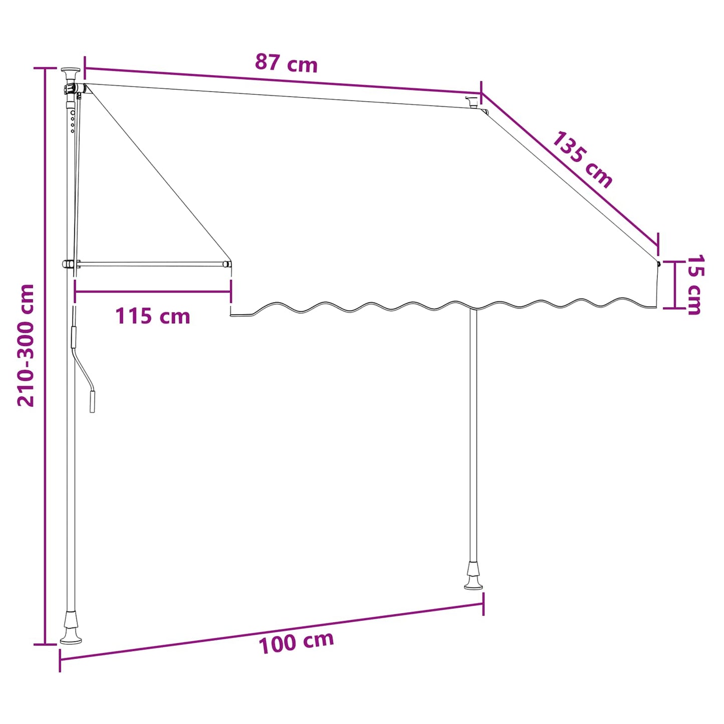 Manual Retractable Awning Taupe 100 cm