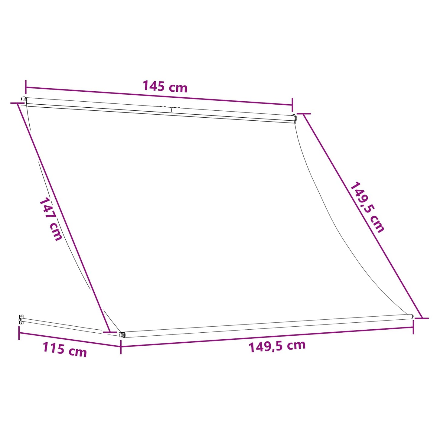 Awning Taupe 150 x 150 cm 180 g / m² Polyester with PU Coated