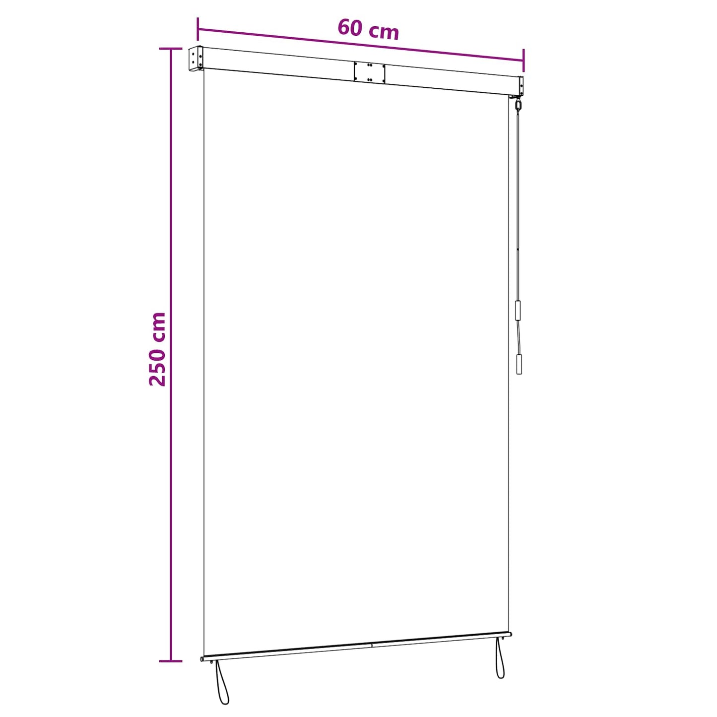 Roller Blind Anthracite and White 60 x 250 cm