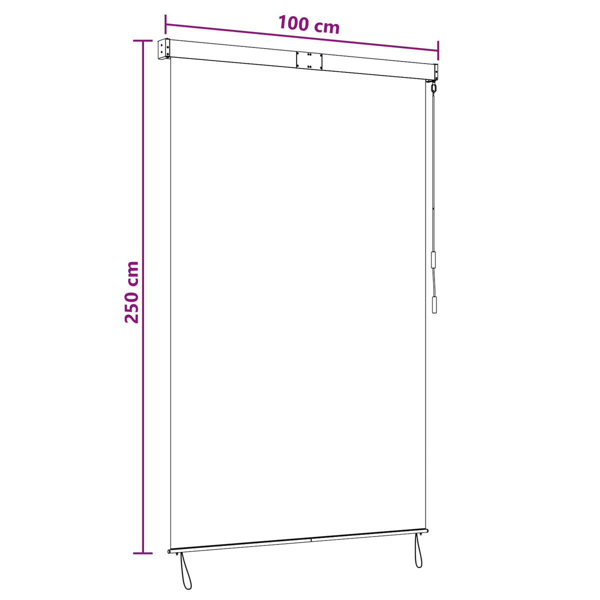 Roller Blind Multicolour 100 x 250 cm Fabric and Aluminum
