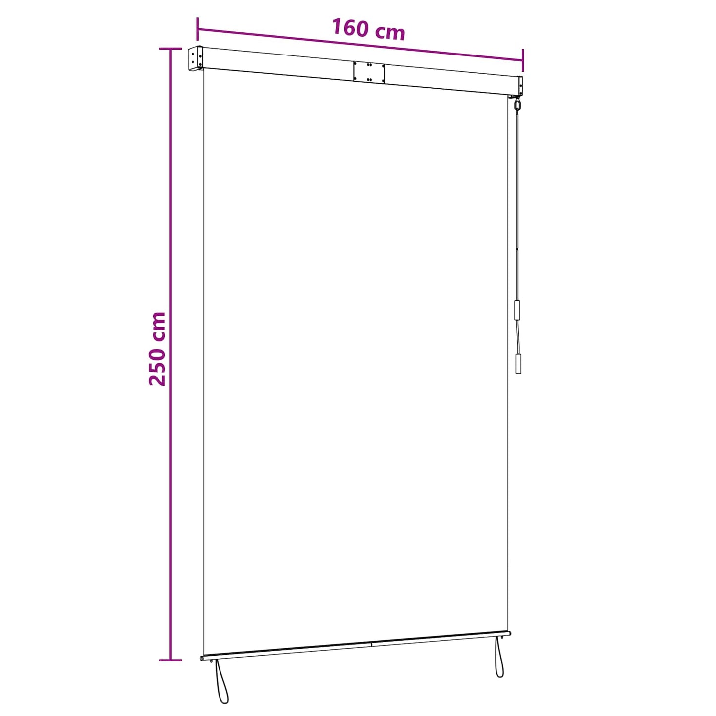 Roller Blind Anthracite and White 160 x 250 cm