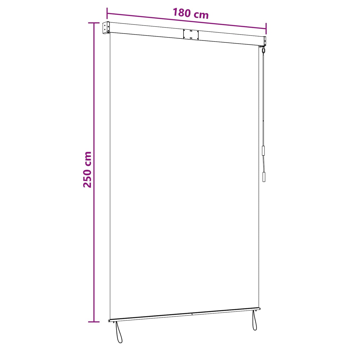 Roller Blind Brown 180 x 250 cm Fabric and Aluminum