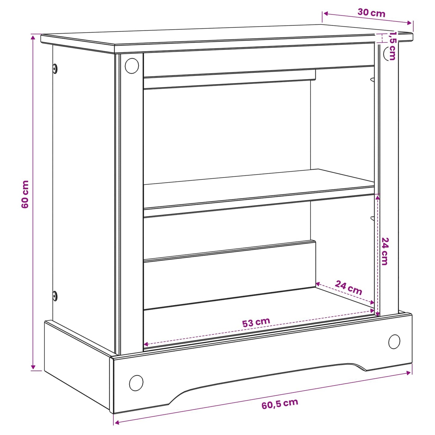 Aquarium Stand CORONA Brown 60.5 x 30 x 60 cm 150 kg
