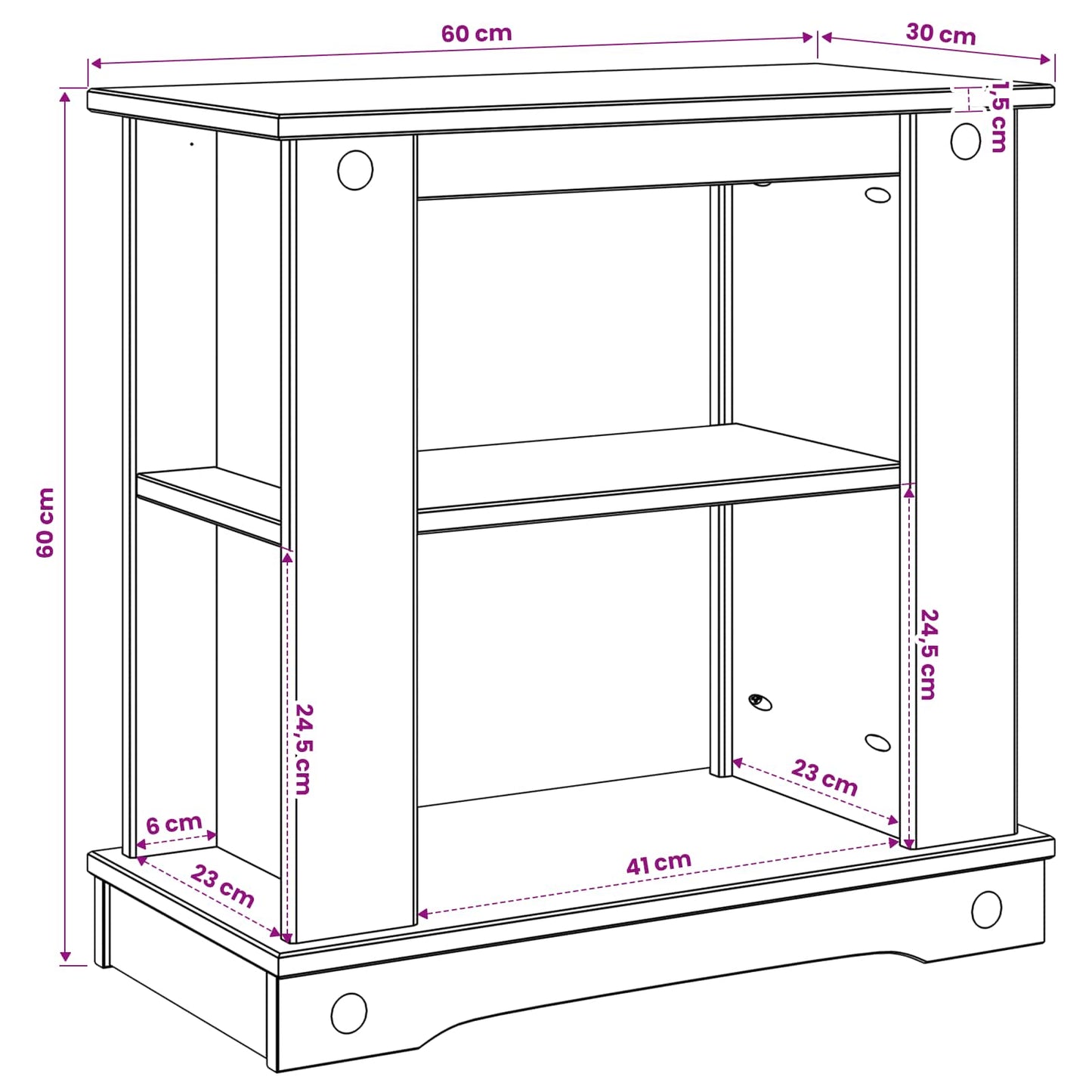 Aquarium Stand CORONA Brown 60 x 30 x 60 cm 150 kg