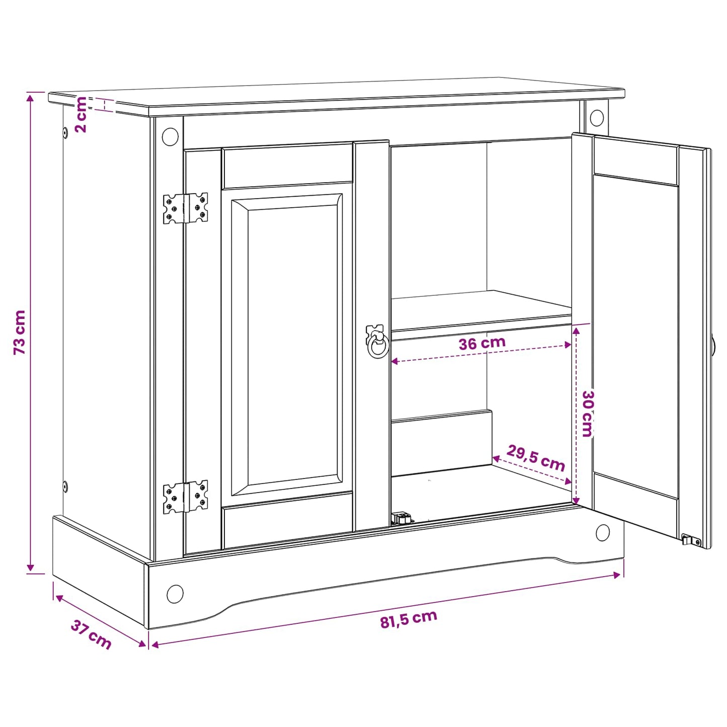 Aquarium Stand CORONA Brown 81.5 x 37 x 73 cm 250 kg