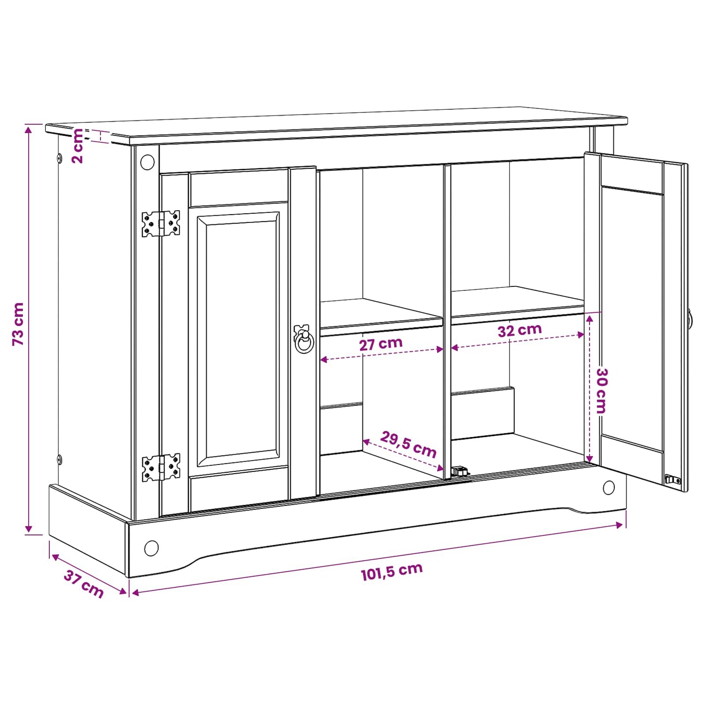 Aquarium Stand CORONA Brown 101.5 x 37 x 73 cm 300 kg