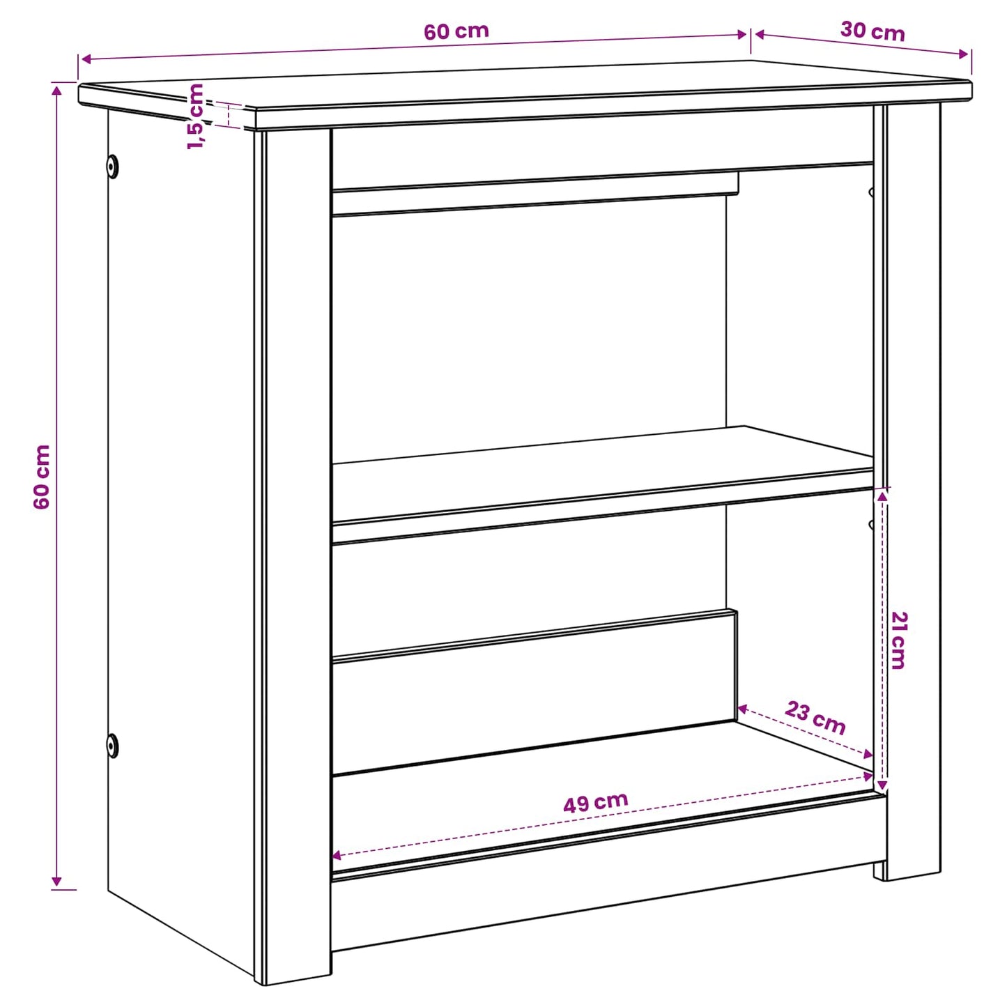 Aquarium Stand PANAMA Brown 60 x 30 x 60 cm 150 kg