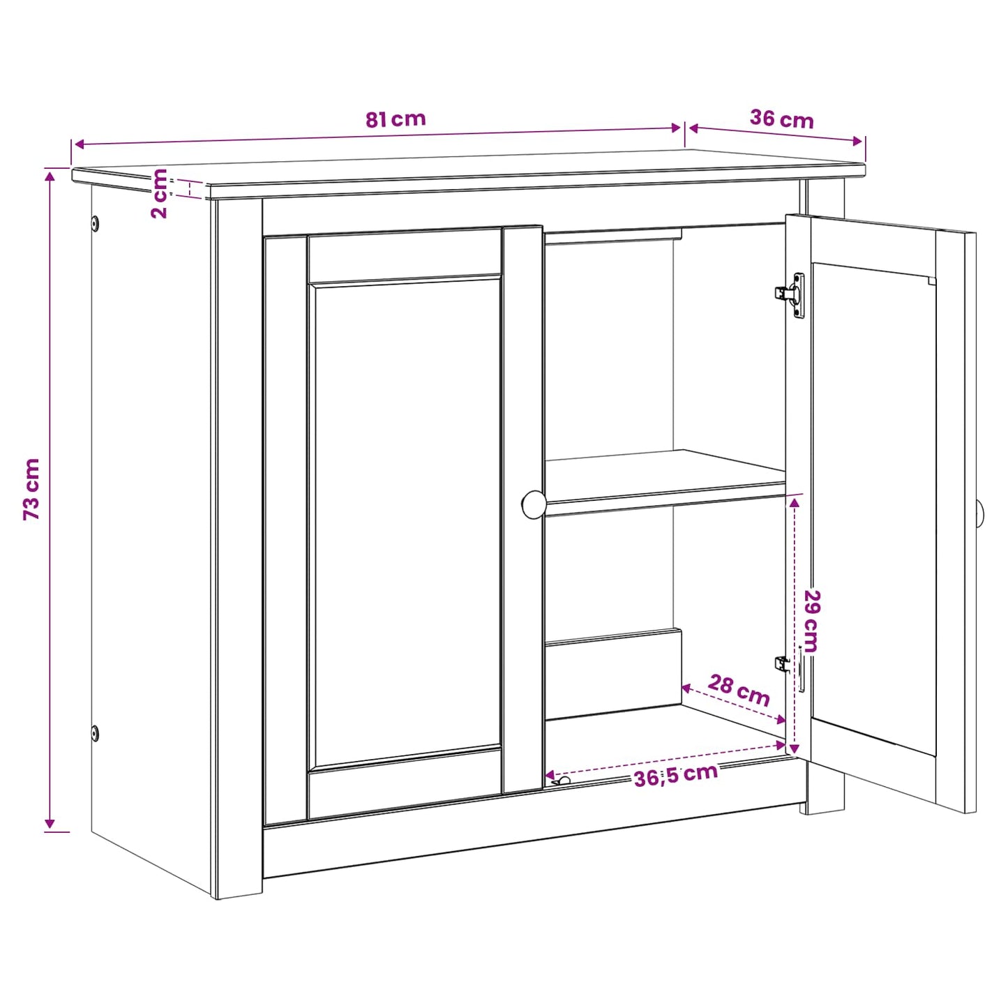 Aquarium Stand PANAMA White and Brown 81 x 36 x 73 cm 250 kg