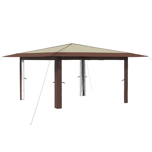 Gazebo without Sidewall 4 x 4 m Cream and Brown