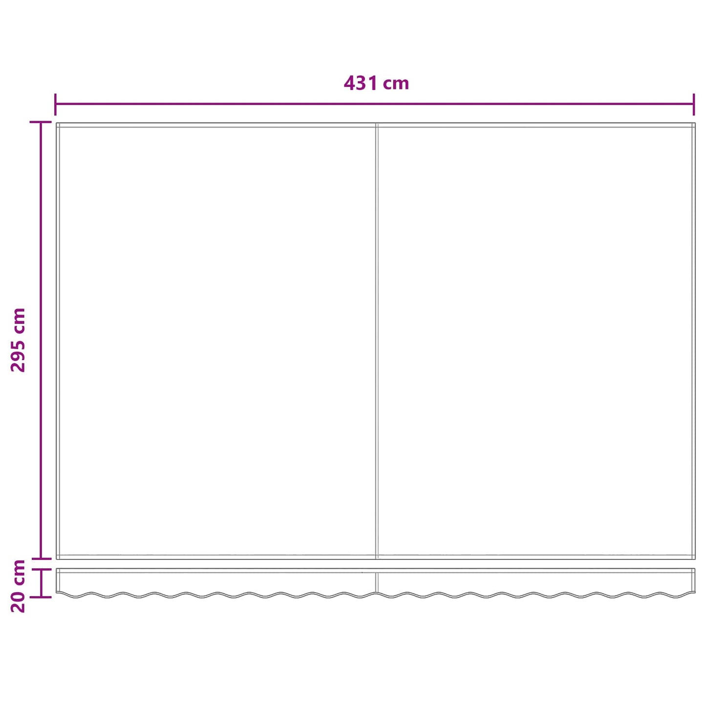 Awning Canopy Replacement for 4.5x3 m Light Grey&White Stripe
