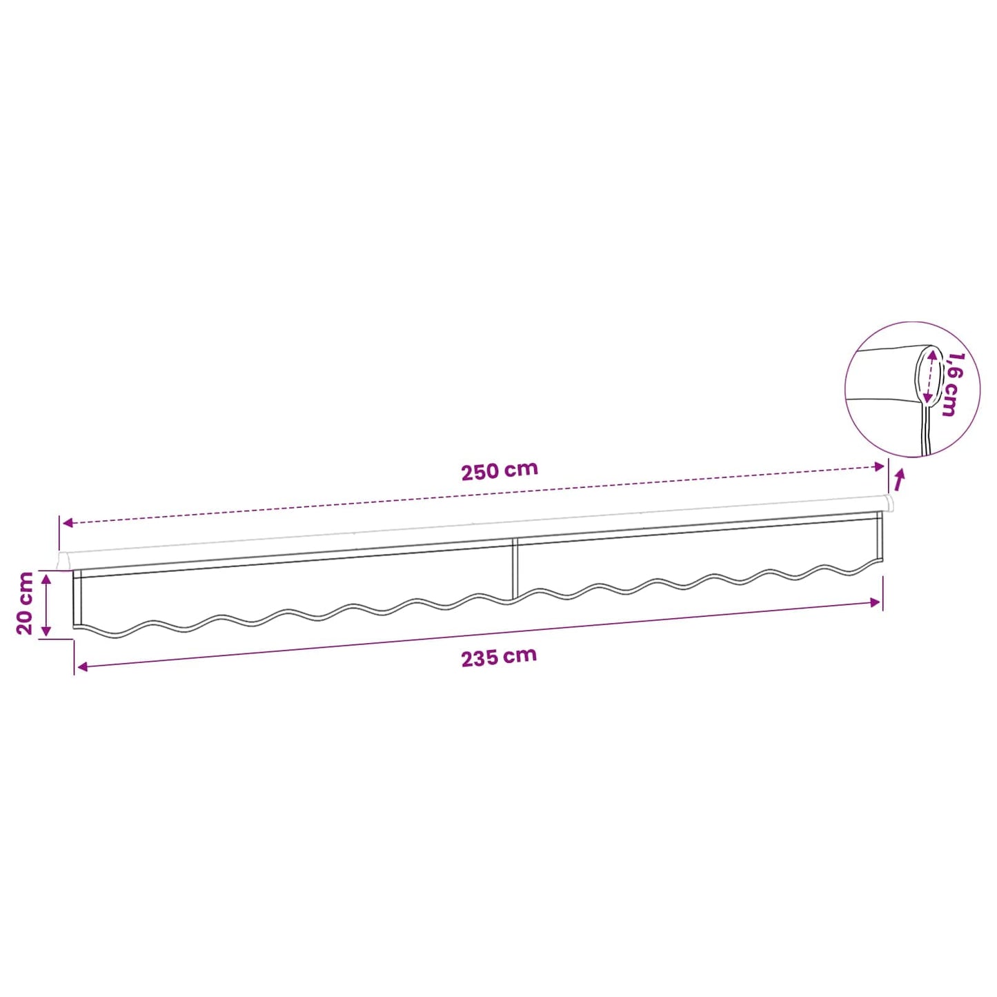 Awning Valance Replacement for 2.5 m Sand Polyester