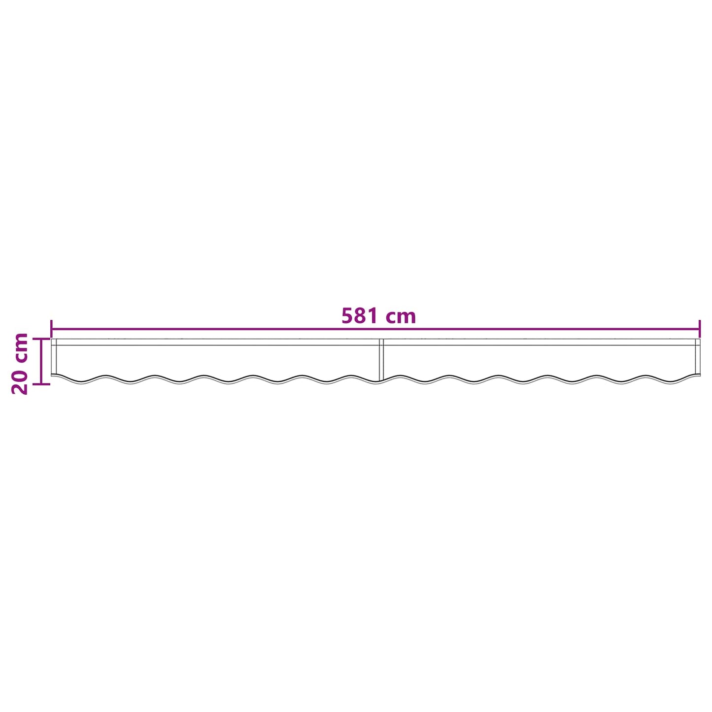Awning Valance Replacement for 6 m Light Grey&White Stripe