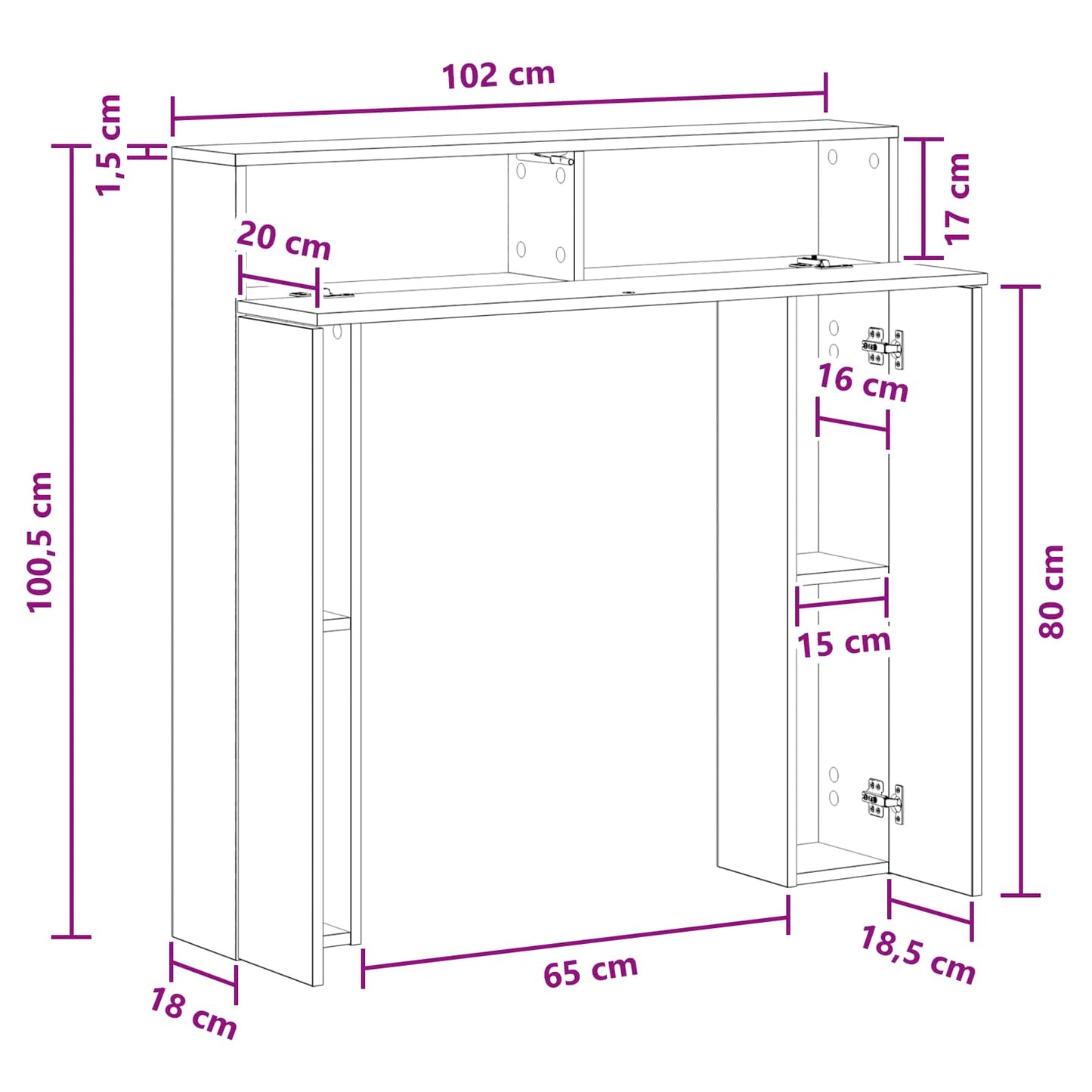 Fireplace Surround Grey Sonoma 102 x 18 x 100.5 cm