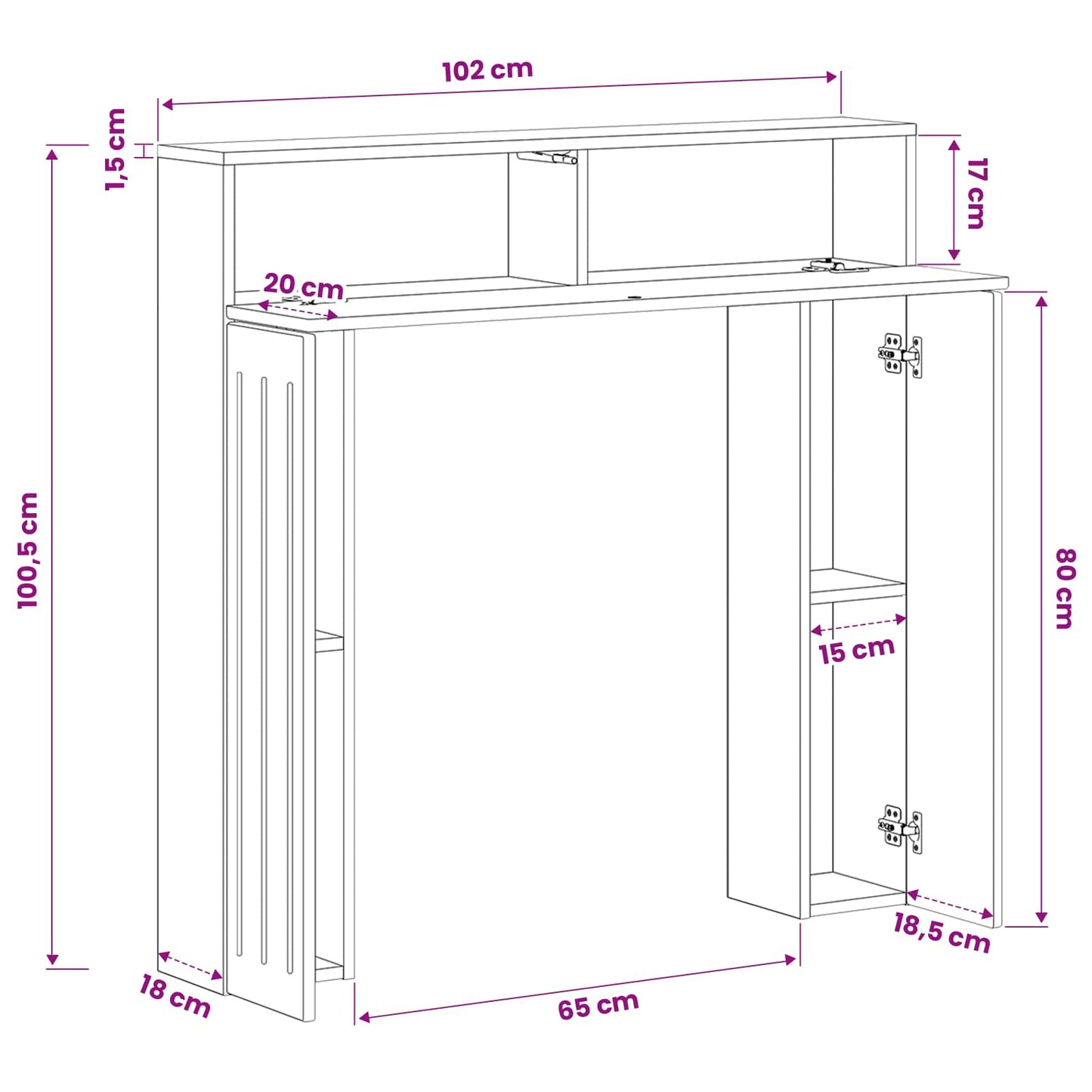 Fireplace Surround White 102 x 18 x 100.5 cm Engineered Wood
