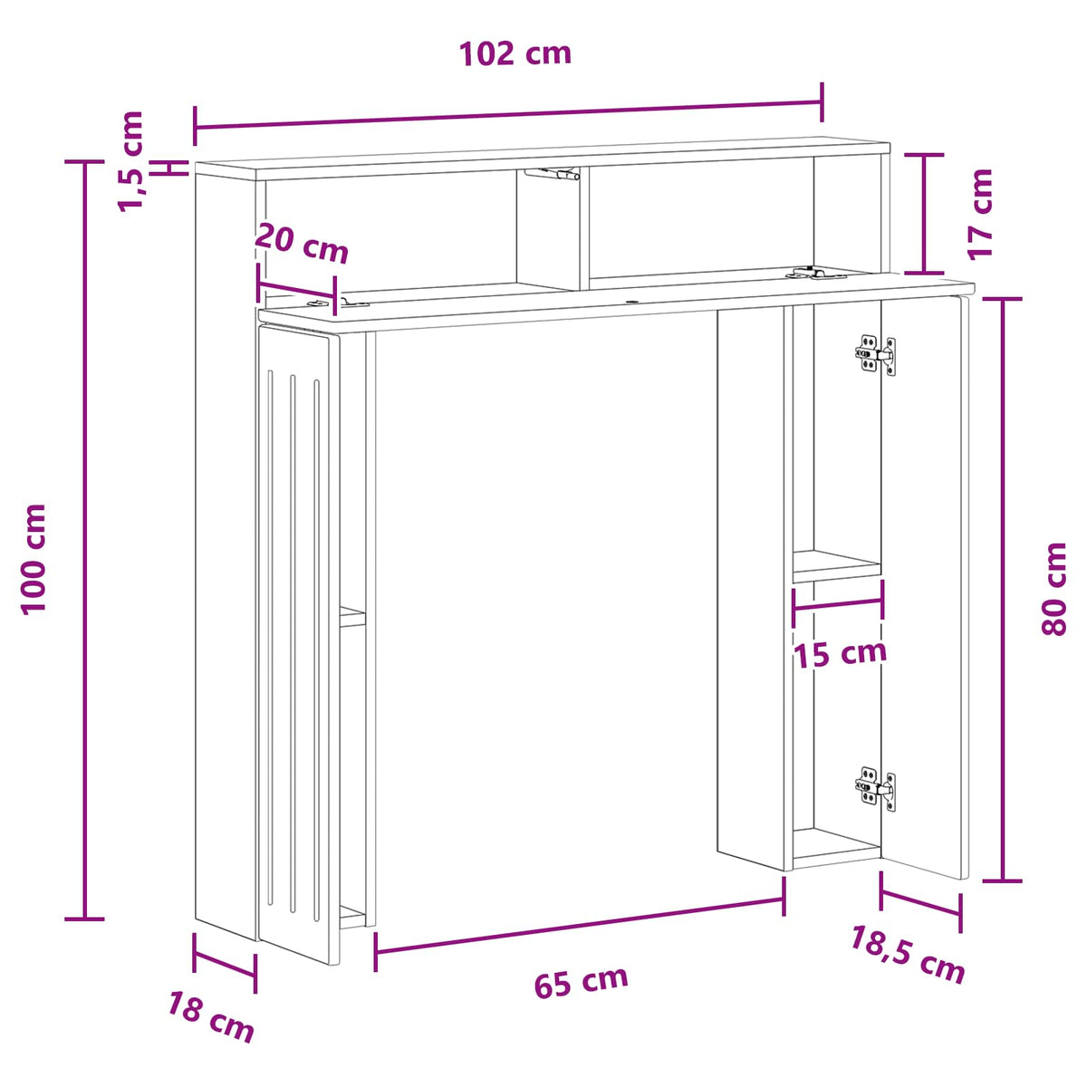 Fireplace Surround High Gloss White 102 x 18 x 100.5 cm