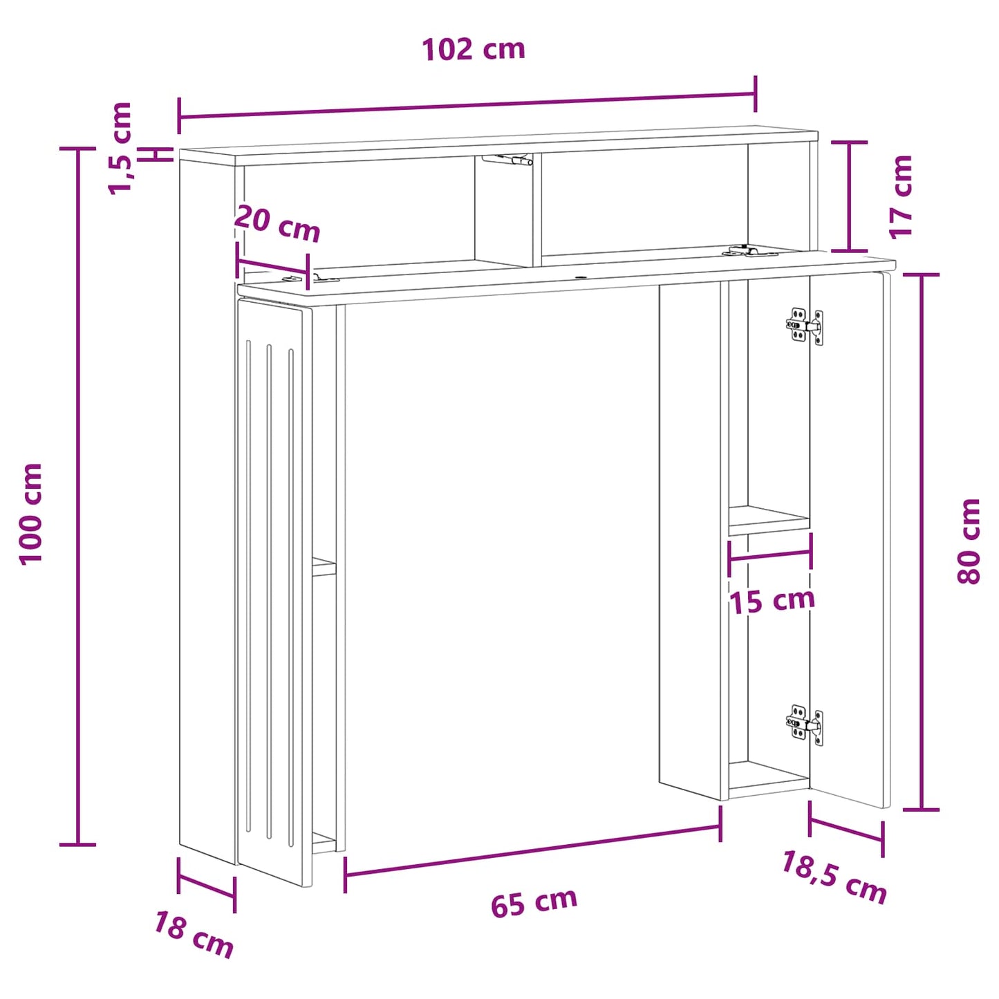 Fireplace Surround Artisan Oak 102 x 18 x 100.5 cm