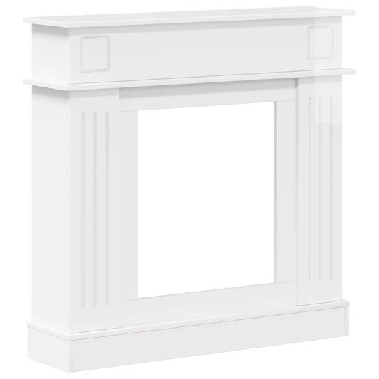 Fireplace Surround High Gloss White 102 x 26 x 100 cm