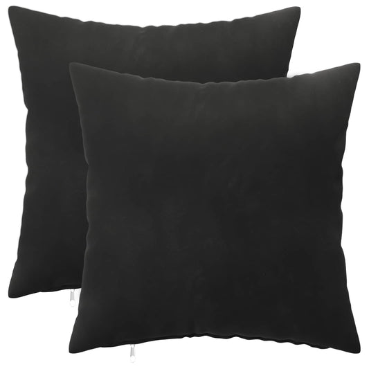 Cushion Cover 2 pcs HEERLEN Black 35 x 35 cm Velvet
