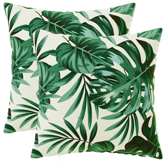 Cushion Cover 2 pcs HEERLEN Leaf Pattern 35 x 35 cm Polyester