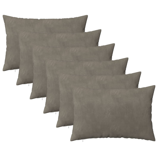 Cushion Cover 6 pcs HEERLEN Light Grey 40 x 60 cm Velvet