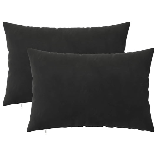 Cushion Cover 2 pcs HEERLEN Black 40 x 60 cm Velvet
