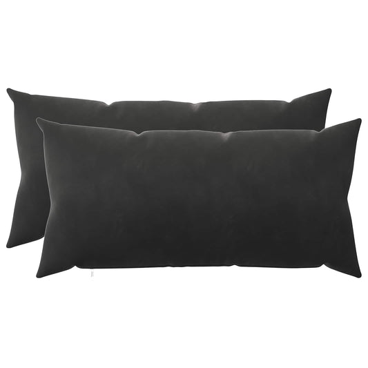 Cushion Cover 2 pcs HEERLEN Black 40 x 70 cm Velvet