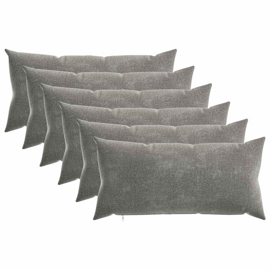 Cushion Cover 6 pcs HEERLEN Dark Grey 40 x 80 cm