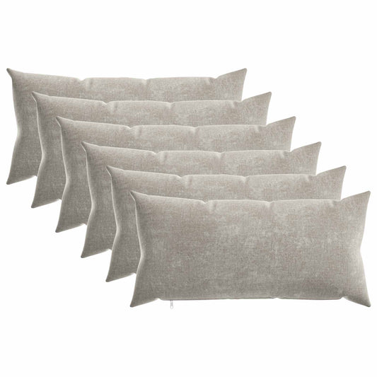 Cushion Cover 6 pcs HEERLEN Light Grey 40 x 80 cm