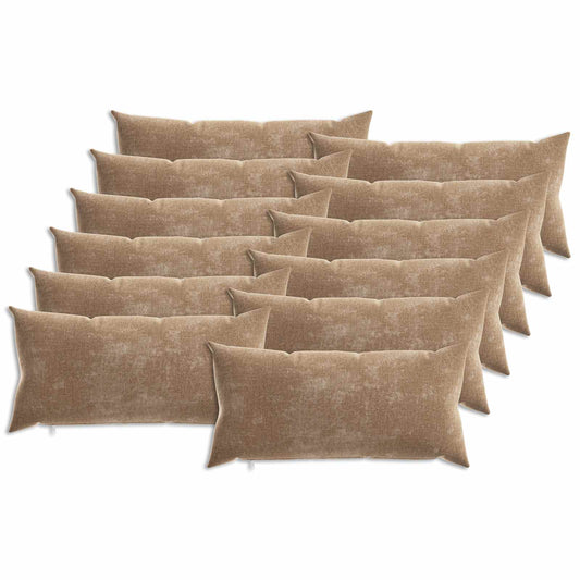 Cushion Cover 12 pcs HEERLEN Brown 40 x 80 cm Chenille Fabric