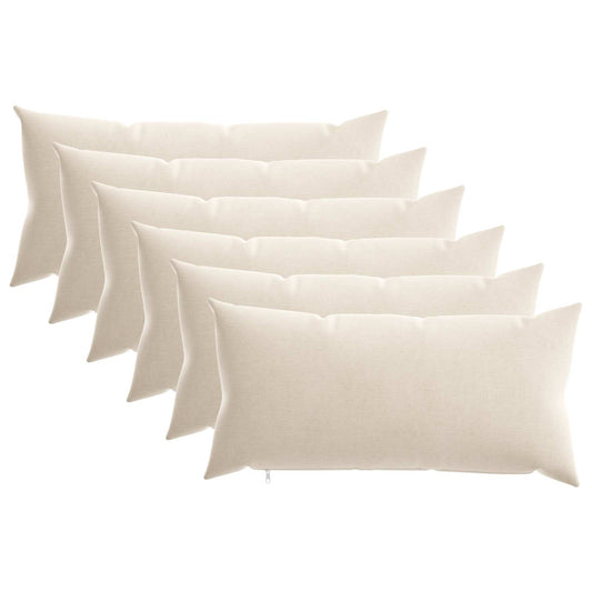 Cushion Cover 6 pcs HEERLEN Cream 40 x 80 cm Chenille Fabric