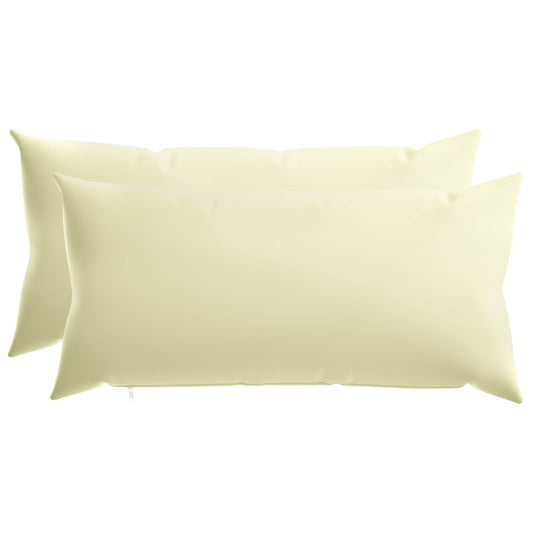 Cushion Cover 2 pcs HEERLEN Cream 40 x 80 cm Polyester