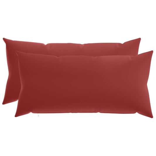 Cushion Cover 2 pcs HEERLEN Wine Red 40 x 80 cm Polyester