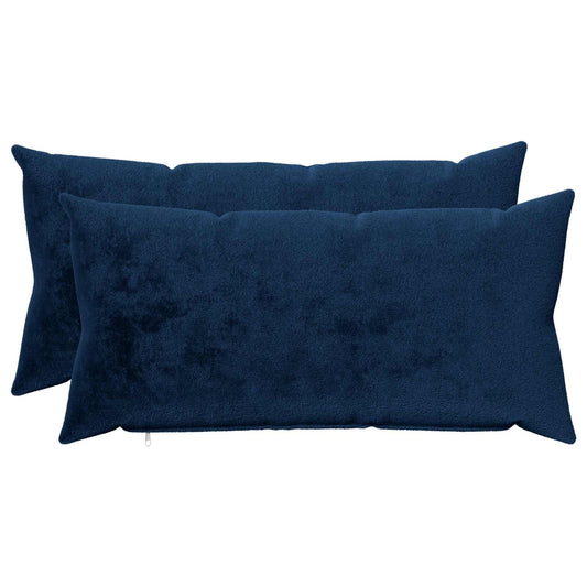 Cushion Cover 2 pcs HEERLEN Navy Blue 40 x 80 cm Flannel