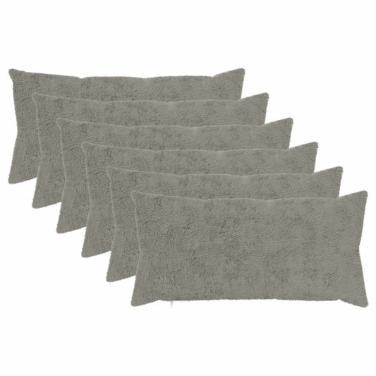 Cushion Cover 6 pcs HEERLEN Light Grey 40 x 80 cm