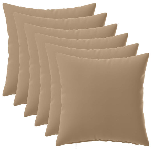 Cushion Cover 6 pcs HEERLEN Taupe 45 x 45 cm Polyester
