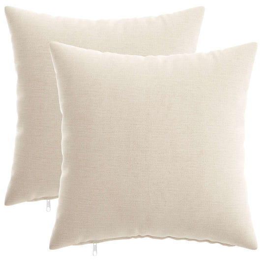 Cushion Cover 2 pcs HEERLEN Cream 50 x 50 cm Chenille Fabric