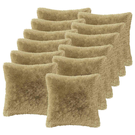 Cushion Cover 12 pcs HEERLEN Light Green 50 x 50 cm PV Fleece