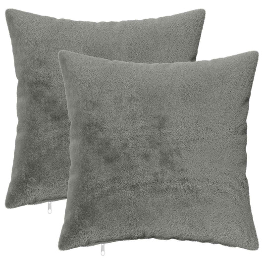 Cushion Cover 2 pcs HEERLEN Dark Grey 50 x 50 cm Flannel