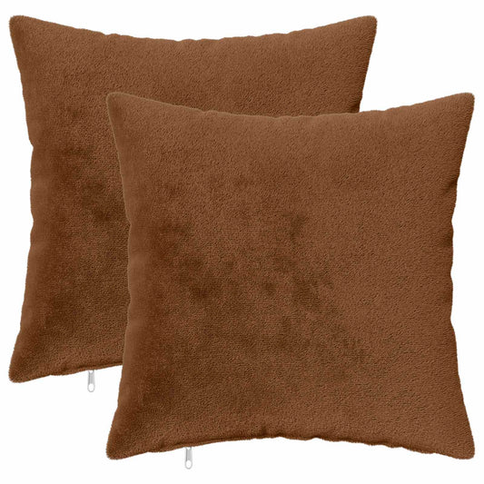 Cushion Cover 2 pcs HEERLEN Light Brown 50 x 50 cm Flannel