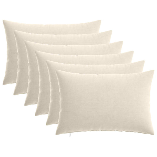 Cushion Cover 6 pcs HEERLEN Cream 50 x 70 cm Chenille Fabric