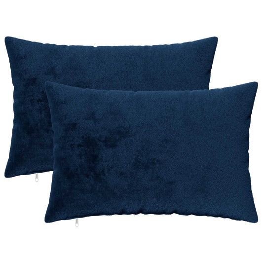 Cushion Cover 2 pcs HEERLEN Navy Blue 50 x 70 cm Flannel