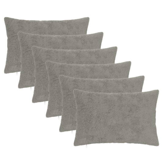 Cushion Cover 6 pcs HEERLEN Light Grey 50 x 70 cm