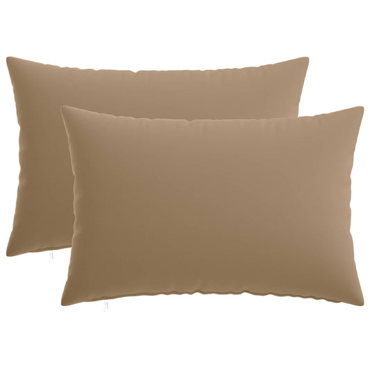 Cushion Cover 2 pcs HEERLEN Taupe 50 x 80 cm Polyester