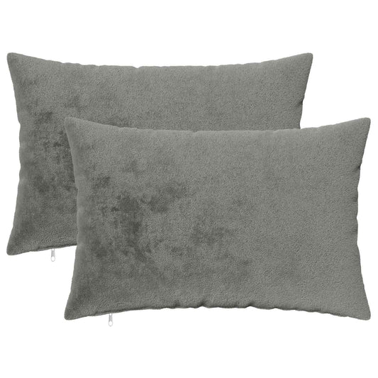 Cushion Cover 2 pcs HEERLEN Dark Grey 50 x 80 cm Flannel