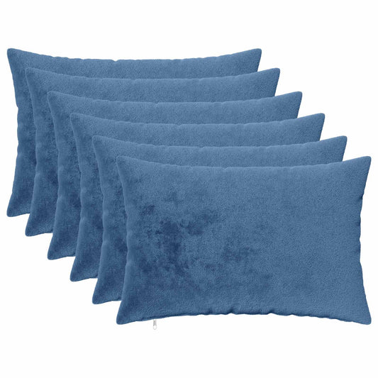 Cushion Cover 6 pcs HEERLEN Light Blue 50 x 80 cm Flannel