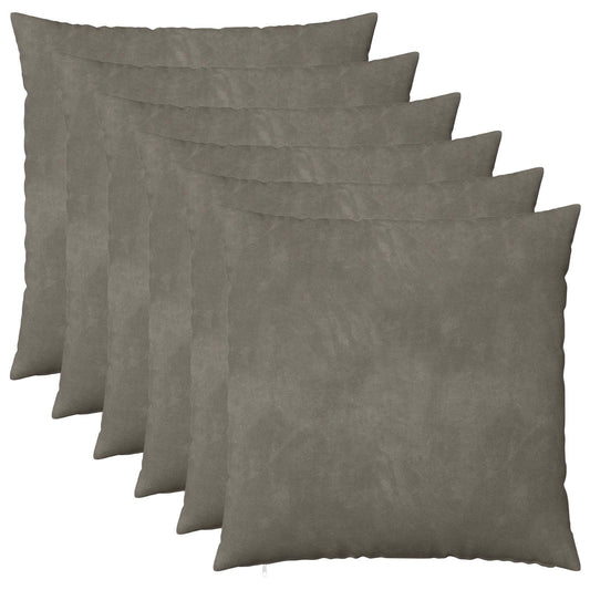 Cushion Cover 6 pcs HEERLEN Light Grey 55 x 55 cm Velvet