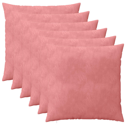 Cushion Cover 6 pcs HEERLEN Pink 55 x 55 cm Velvet