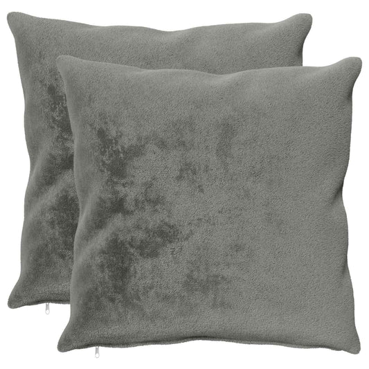 Cushion Cover 2 pcs HEERLEN Dark Grey 55 x 55 cm Flannel