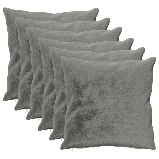 Cushion Cover 6 pcs HEERLEN Dark Grey 55 x 55 cm Flannel